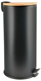 Матово черно стоманено кошче за боклук с педал 30 l Adonis – Spirella