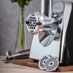 Месомелачка с приставка за домати Oliver Voltz OV51991A, 1400W, Обратен ход, Аксесоари за сосове и Kubbe, Черен