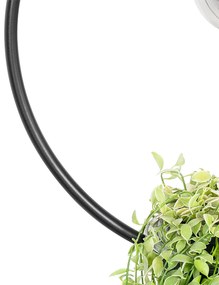 Модерна висяща лампа черна със стъкло кръгла - Roslini