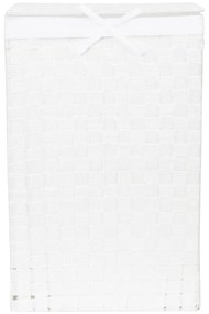 Бяла кошница за пране с капак Кошница за пране Linen, височина 60 cm - Compactor
