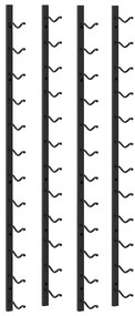 282467 vidaXL Стойки за вино за 12 бутилки стенен монтаж 2 бр черни желязо