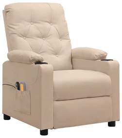 3098860 vidaXL Електрически масажен стол, кремав, текстил