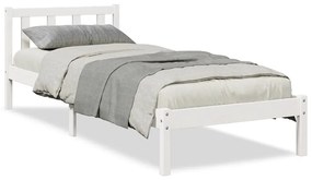 852445 vidaXL Рамка за легло без матрак, бял, 90x220 см, борово дърво масив