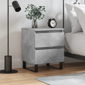 826900 vidaXL Нощно шкафче бетонно сиво 40x35x50 см инженерно дърво