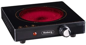 Керамичен котлон Rosberg R51445DB, 2000W, Инфрачервен, Термостат, Черен