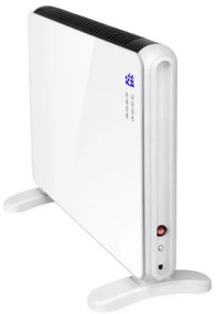 Конвектор със стъклен панел ZEPHYR ZP 1974 G, 2000W, За стена или под, 2 степени, Дистанционно, 5 до 35°C, LCD, Бял
