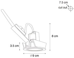 Set van 6 moderne inbouwspots gunmetal GU10 50mm rond kantelbaar - Cisco