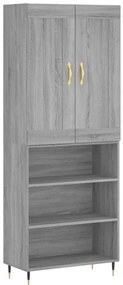 3200055 vidaXL Висок шкаф, сив сонома, 69,5x34x180 см, инженерно дърво