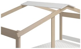 Бяло/естествено легло за къща от бор 90x190 cm Angel - Marckeric