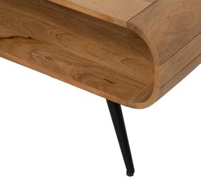 Масичка за кафе от масив от минди в естествен цвят 60x120 cm Mahón – Ixia