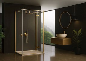 Душ кабина Rea Atlas 100x90 Brush Gold