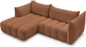 Оранжев ъглов диван от прежда с примки от букле (ляв ъгъл) Azra – Bobochic Paris