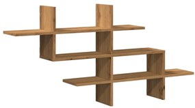 853271 vidaXL Стенен рафт, дъб артизан, 124,5x18x60,5 см, инженерно дърво