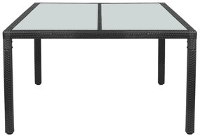 42563 vidaXL Градинска маса, черна, 150x90x75 cм, полиратан