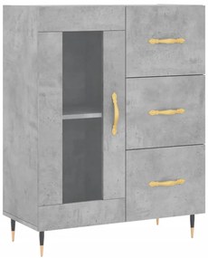 828024 vidaXL Сайдборд, бетонно сив, 69,5x34x90 см, инженерно дърво