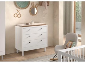 Бял детски скрин от масивен бук 100x95x55 cm Forrest – Vipack