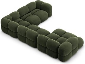 Зелен кадифен ъглов диван (десен ъгъл/U форма) Loretto – Cosmopolitan Design