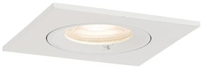 Комплект от 12 вградени прожектора бели квадратни GU10 50mm IP44 - Xena