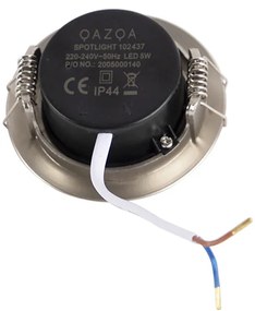 Комплект от 5 вградени спота сребристи с 3-степенно димиране IP44 - Ulo