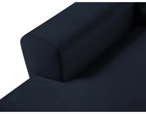 Тъмносин кадифен разтегателен ъглов диван с място за съхранение (ляв ъгъл) Kyoto – Cosmopolitan Design