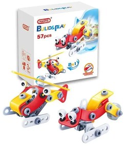 Пластмасов конструктор хеликоптер и шейна 2в1 -  57 части - Hoogar Kids