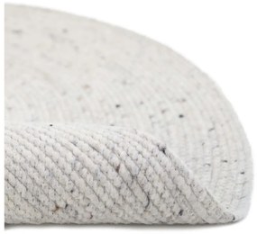 Бял ръчно изработен килим от вълна и памук, ø 140 cm Neethu - Nattiot