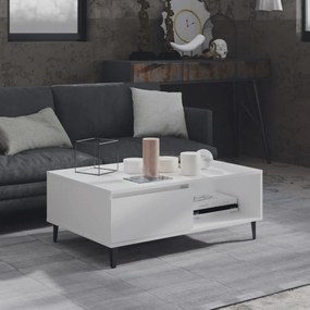 806004 vidaXL Кафе маса, бяла, 90x60x35 см, инженерно дърво