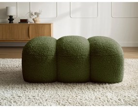 Зелена табуретка от прежда с примки от букле Hippolyte – Bobochic Paris