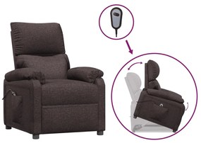 3098158 vidaXL Изправящ стол, тъмнокафяв, текстил