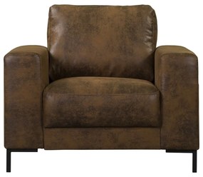 Кафяво кресло от изкуствена кожа Lofty Lilly – Miuform