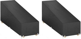 3155395 vidaXL Покривала за шезлонги 2 бр 12 капси 200x65x35/60 см полиетилен
