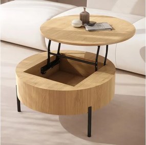 ФРИДА Естествен дъб – МОДЕРНА ХОЛНА МАСА С ПОВДИГАЩ ПЛОТ И СКРИТО ПРОСТРАНСТВО ЗА СЪХРАНЕНИЕ