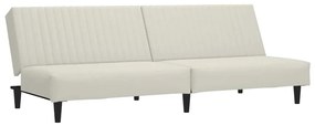 375935 vidaXL 2-местно разтегателно канапе, кремаво, кадифе
