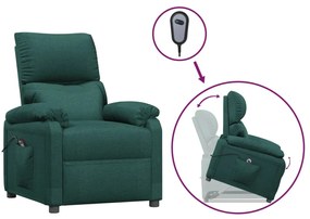 3098159 vidaXL Изправящ стол, тъмнозелен, текстил