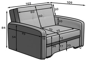 Тъмносиньо кресло Laine – ELTAP