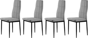 Комплект от 4 стола в сиво с модерен дизайн