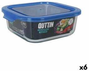 Квадратна Кутия за Обяд с Капак Quttin Син 1,1 L (6 броя)