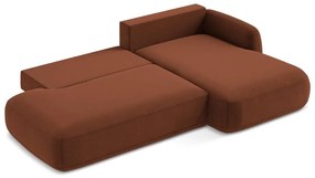 Теракотен сгъваем ъглов диван (десен ъгъл) Hale – Makamii