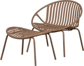 Розово пластмасово градинско кресло с табуретка за крака Bruce – WOOOD