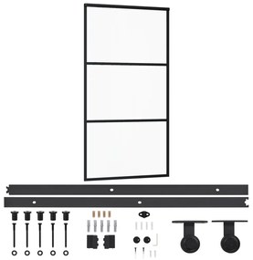 Плъзгаща се врата с механизъм ESG стъкло и алуминий 102x205 см Alyx