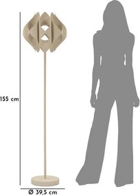 Бежова подова лампа с метален абажур (височина 155 cm) Space – Mauro Ferretti
