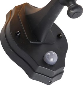 Класическа външна стенна лампа черна с датчик за движение - New Haven