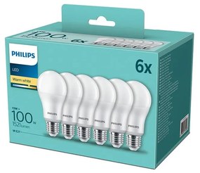 К-кт 6 бр. LED крушки Philips A60 E27/13W/230V 2700K