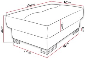 Пуф Cotere-тъмно сиво - черен