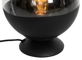 Ретро настолна лампа черна с прозрачно стъкло - Eclipse