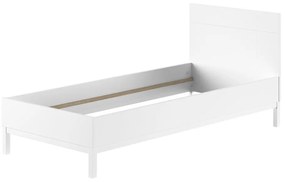 Бяло детско легло от масивен бор без ламелно дъно 90x200 cm Eva – Vipack