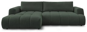 Зелен сгъваем/с място за съхранение ъглов диван (ляв ъгъл) Fuji – Bobochic Paris