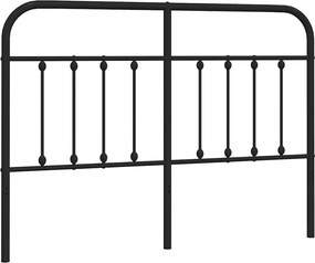 352610 vidaXL Метална резервна табла за легло, черна, 135 см