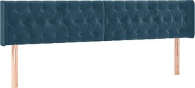 3119174 vidaXL Горна табла за легло, тъмносиня, 203x16x78/88 см, кадифе