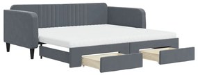 3197143 vidaXL Канапе с изтеглящо легло и чекмеджета, 100x200 см, кадифе